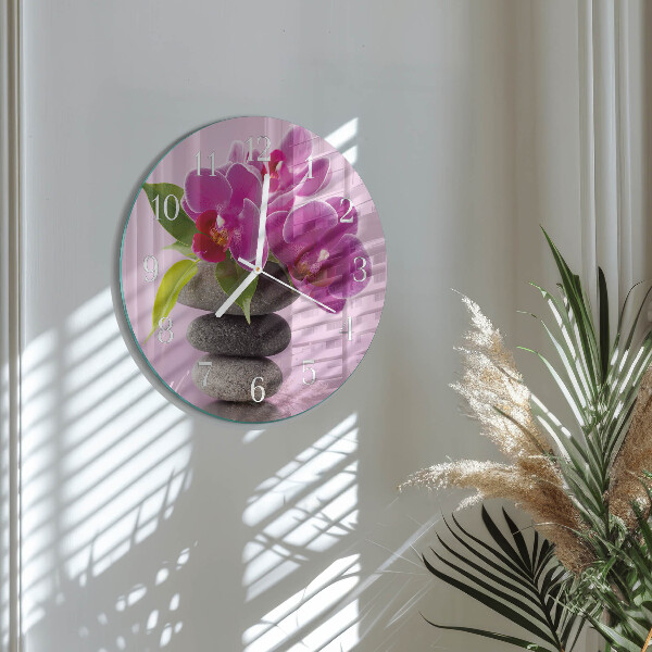 Round wall clock Orchid
