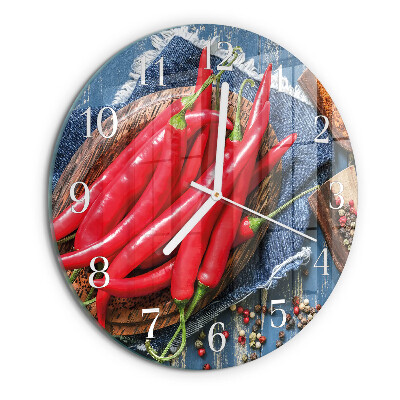 Round wall clock Chili pepper