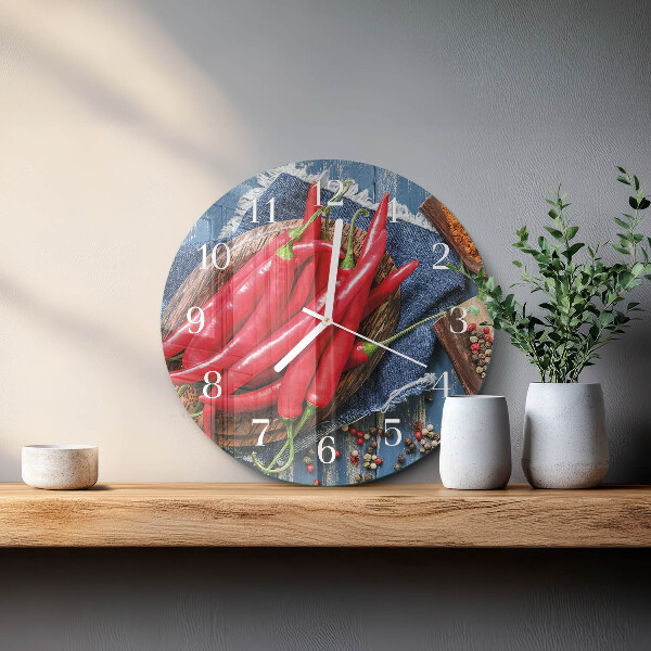 Round wall clock Chili pepper
