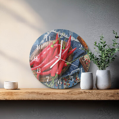 Round wall clock Chili pepper
