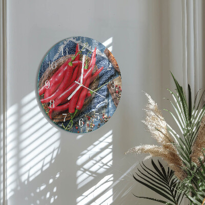 Round wall clock Chili pepper