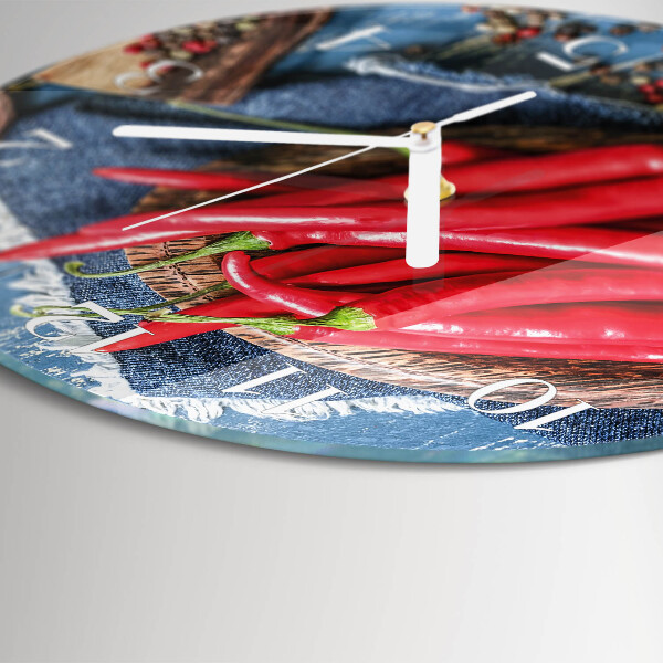 Round wall clock Chili pepper