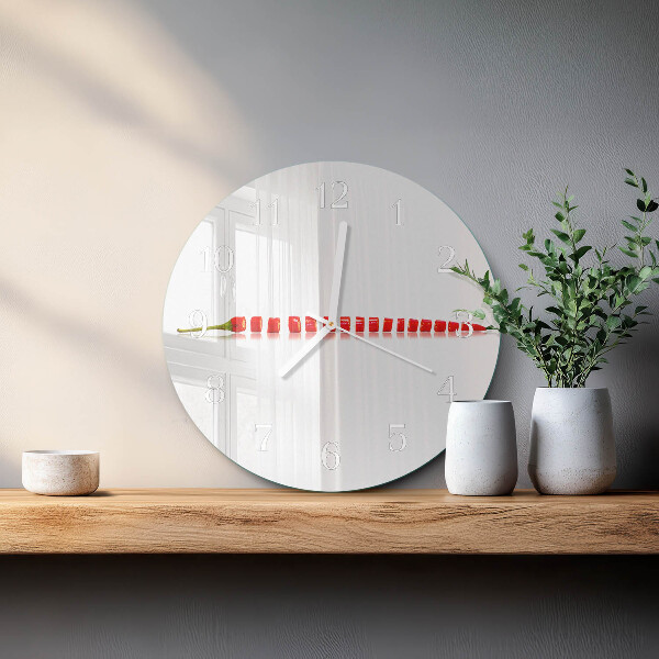 Round wall clock Chili pepper