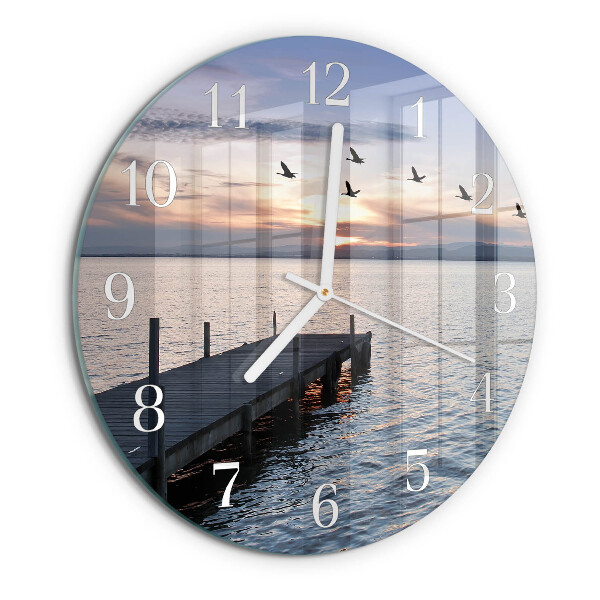 Round wall clock Birds by the Lake