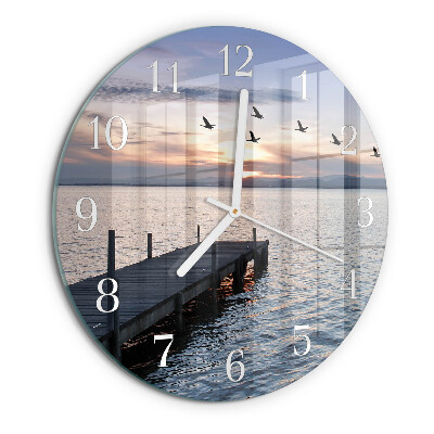 Round wall clock Birds by the Lake