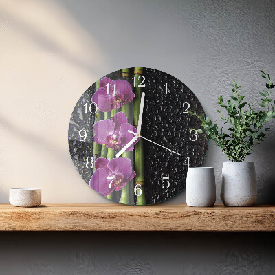 Round wall clock Orchid