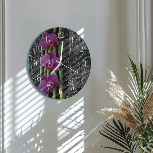 Round wall clock Orchid