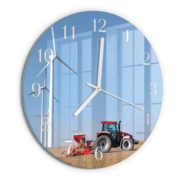 Round wall clock Tractor Field