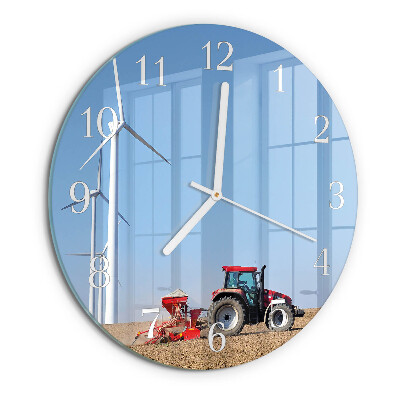 Round wall clock Tractor Field