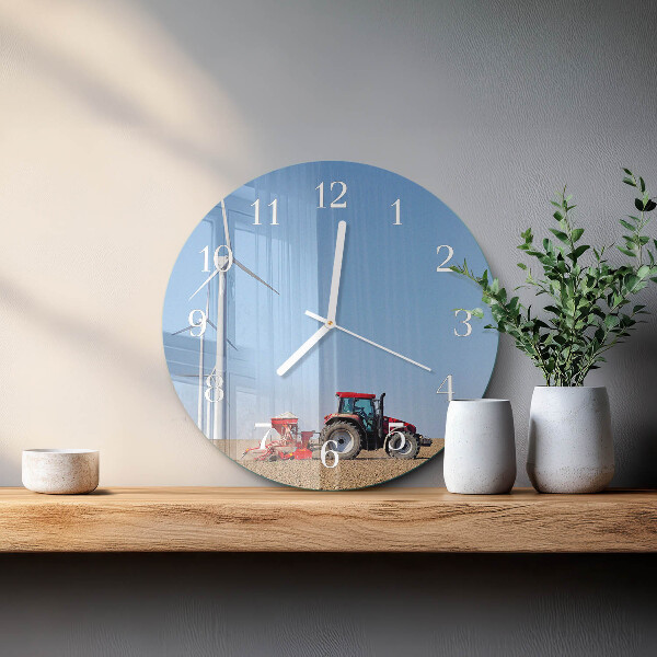 Round wall clock Tractor Field