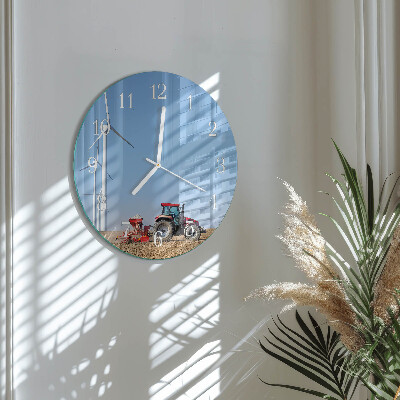 Round wall clock Tractor Field