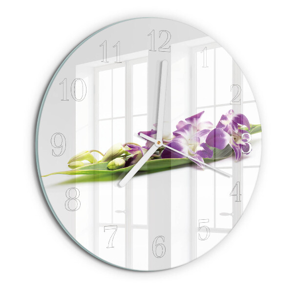 Round wall clock Flowers
