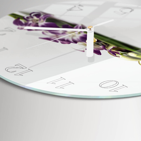 Round wall clock Flowers