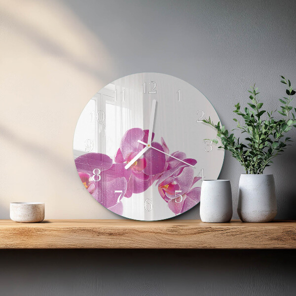 Round wall clock Orchid