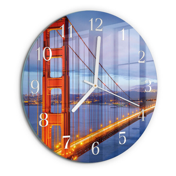 Round wall clock Golden Gate