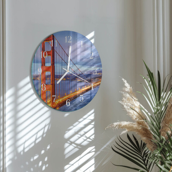 Round wall clock Golden Gate