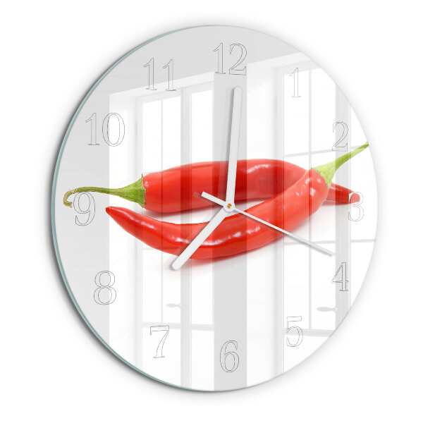 Round wall clock Chili pepper