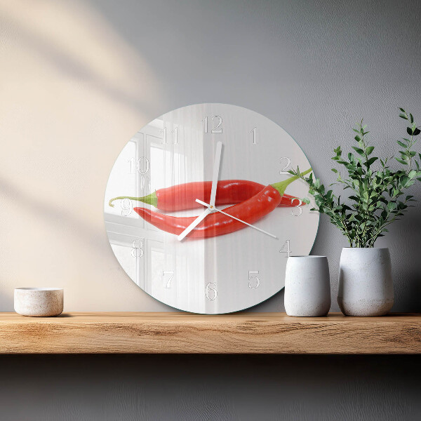Round wall clock Chili pepper