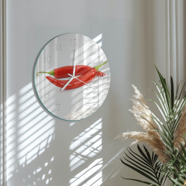 Round wall clock Chili pepper