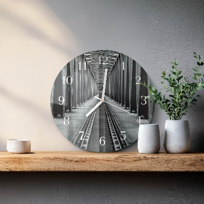 Round wall clock Railway Tracks