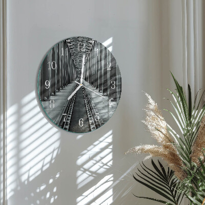 Round wall clock Railway Tracks