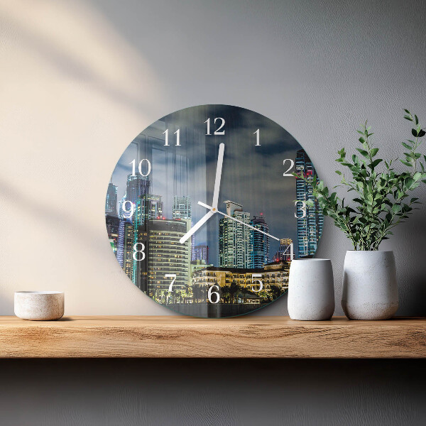 Round wall clock Night on the Town
