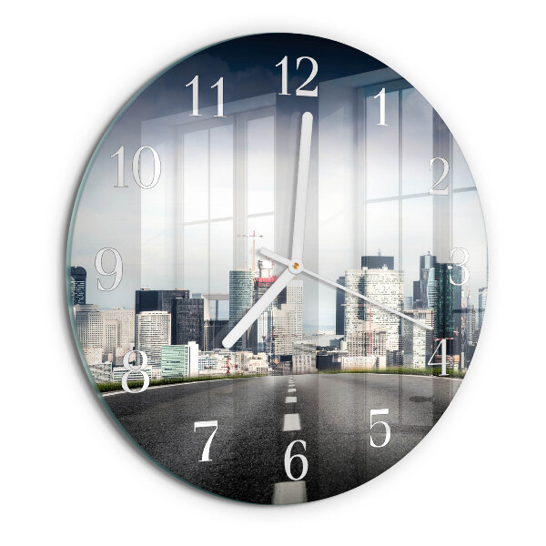 Round wall clock Road City