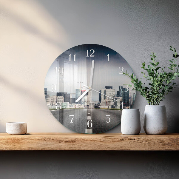Round wall clock Road City