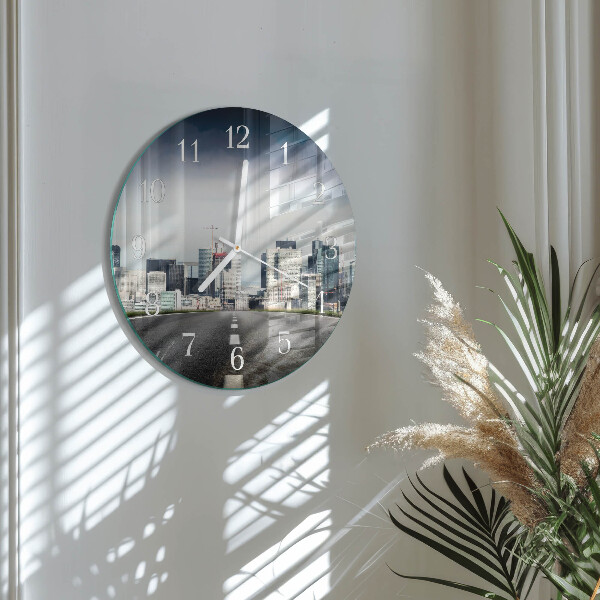 Round wall clock Road City