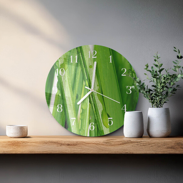 Round wall clock Grass