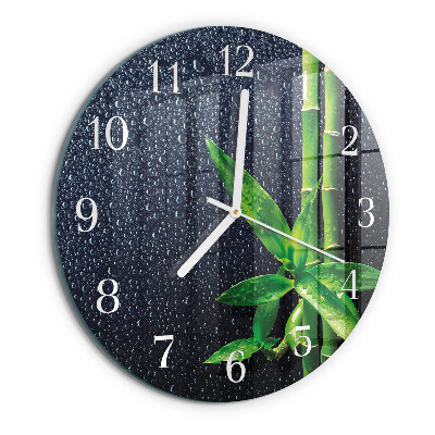 Round wall clock Drops and Bamboo
