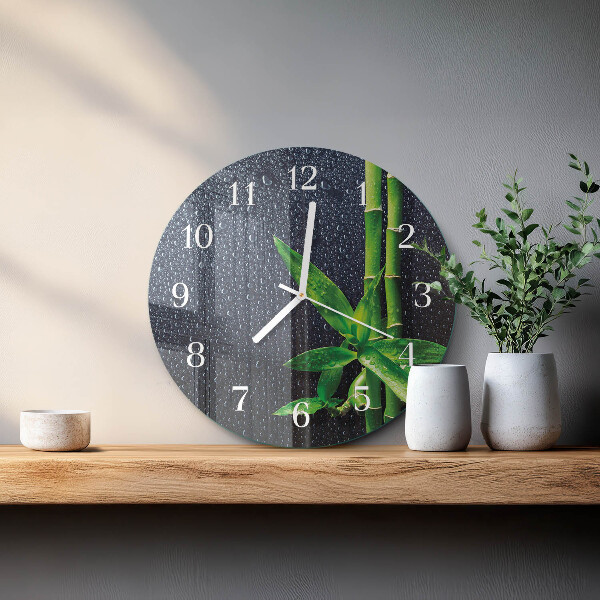 Round wall clock Drops and Bamboo