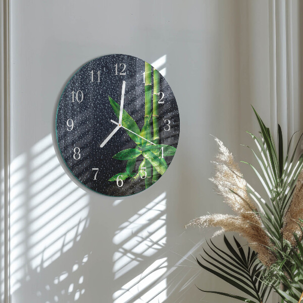 Round wall clock Drops and Bamboo