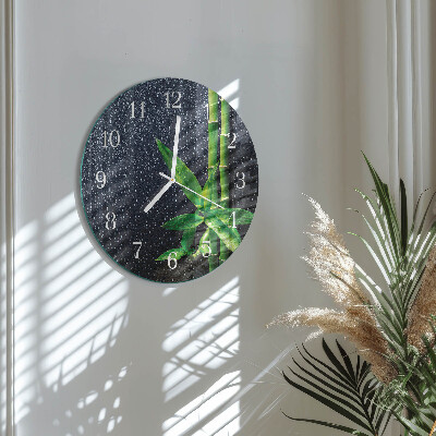 Round wall clock Drops and Bamboo