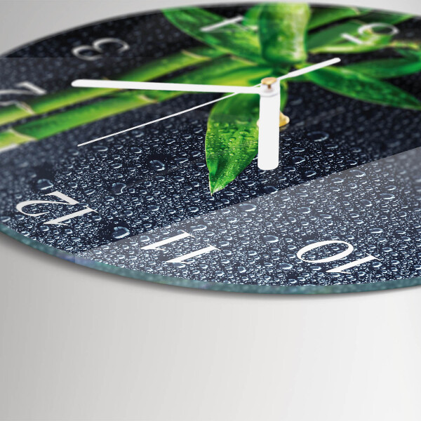 Round wall clock Drops and Bamboo