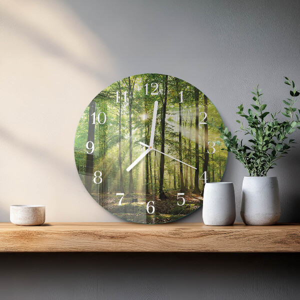 Round wall clock Forest Nature