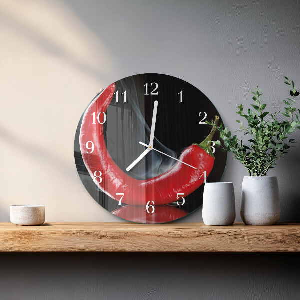 Round wall clock Chili pepper