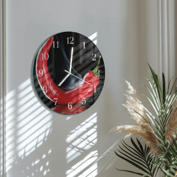 Round wall clock Chili pepper