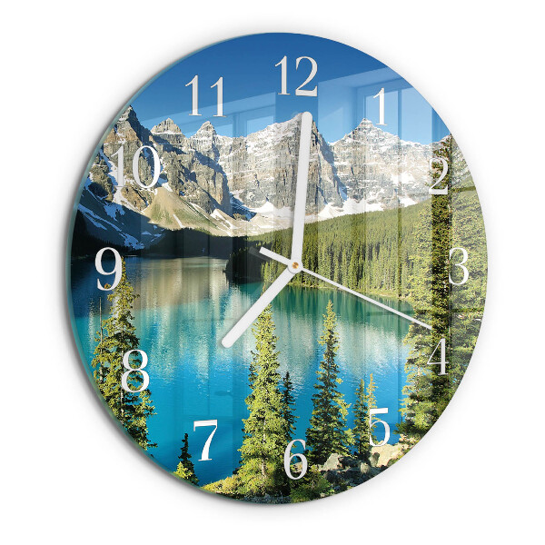 Round wall clock Mountains Nature