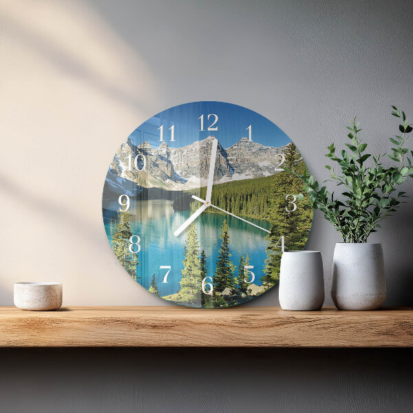 Round wall clock Mountains Nature