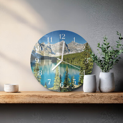 Round wall clock Mountains Nature