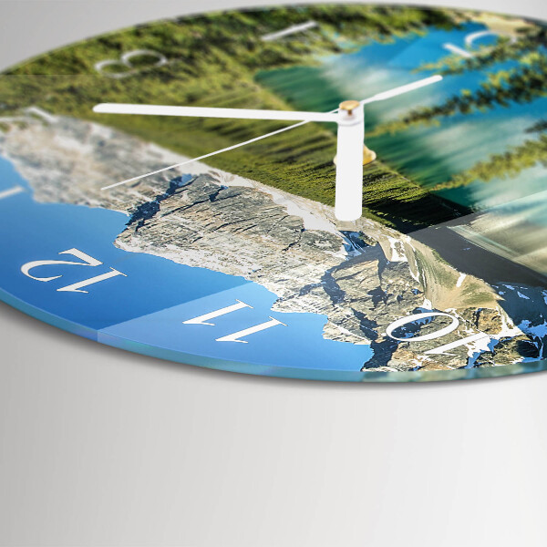 Round wall clock Mountains Nature