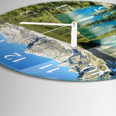 Round wall clock Mountains Nature