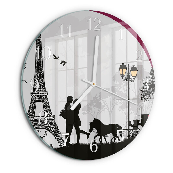 Round wall clock Love of Paris