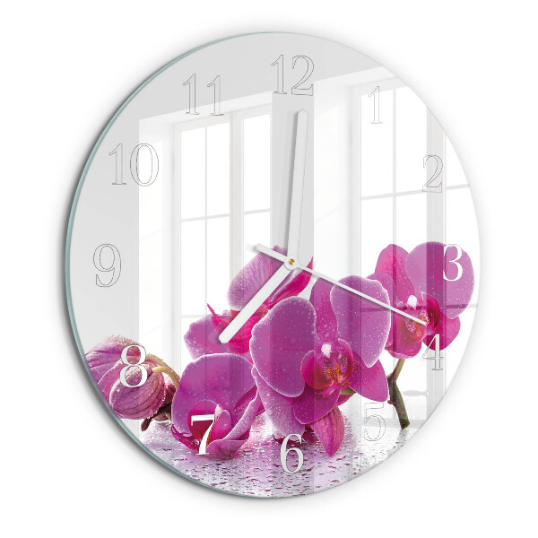 Round wall clock Orchid