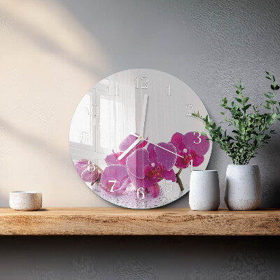 Round wall clock Orchid
