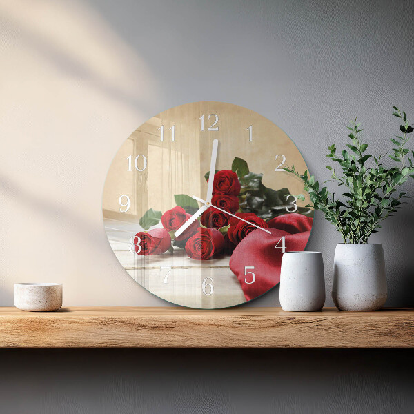 Round wall clock Roses