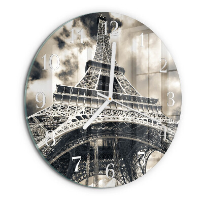 Round wall clock Eiffel Tower