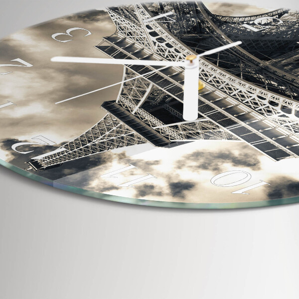 Round wall clock Eiffel Tower
