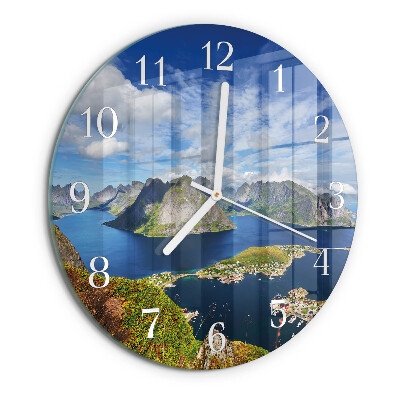 Round wall clock Mountains
